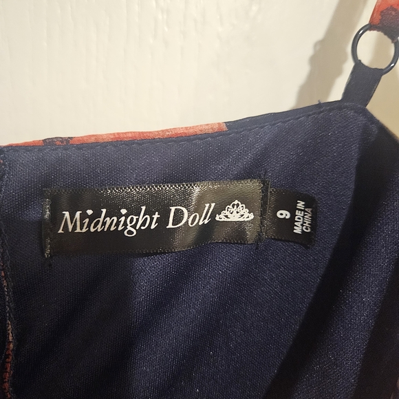Midnight Doll Elegant Floral Maxi Dress in Red and Navy Women's Size 9 - Picture 5 of 8